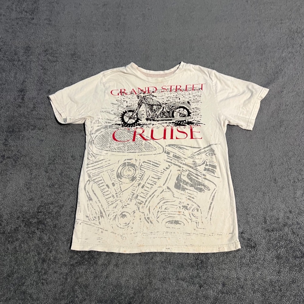 Vintage Y2K Red Camel Boys Large Grand Street Cruise Motorcycle Graphic Biker